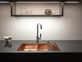 42" Drop-in Double Well 60/40 Hammered Copper Kitchen Sink with Wringer on Right Side